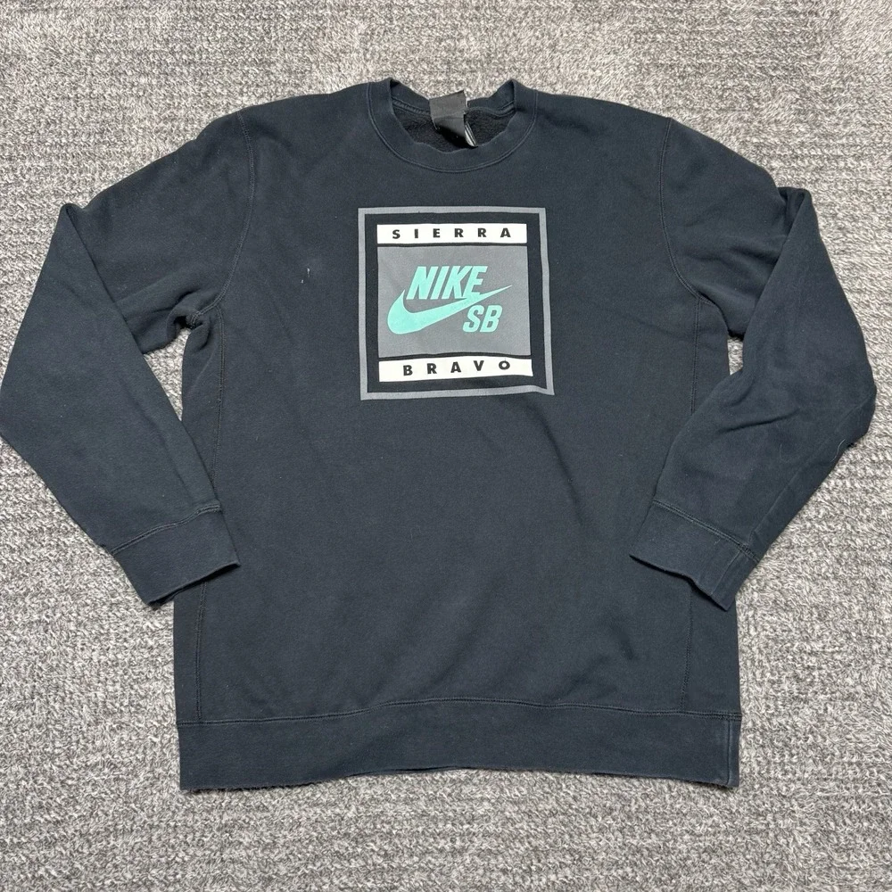 Nike SB Icon Skateboarding Vtg Sweatshirt Large Black Crewneck‎ Sierra Bravo